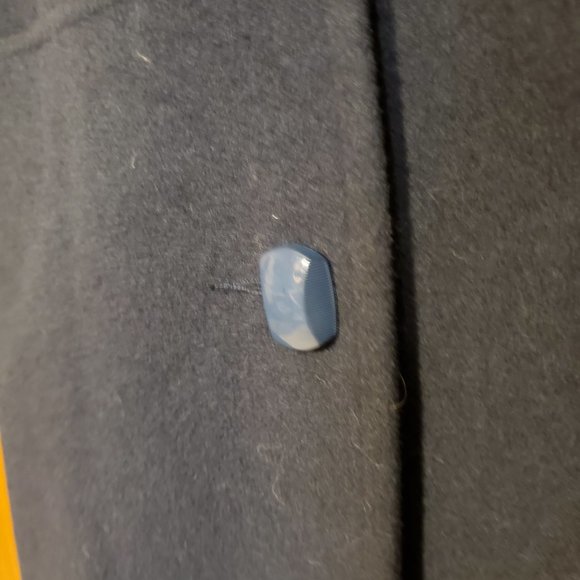 Ivy Koral Vintage Navy Blue Wool Trench Coat Women's Size Large - Picture 4 of 10